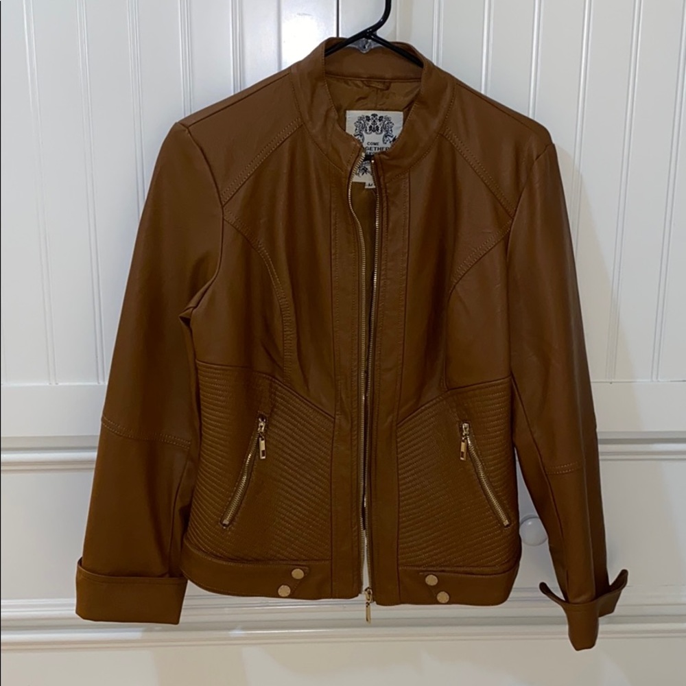 Women’s leather biker jacket